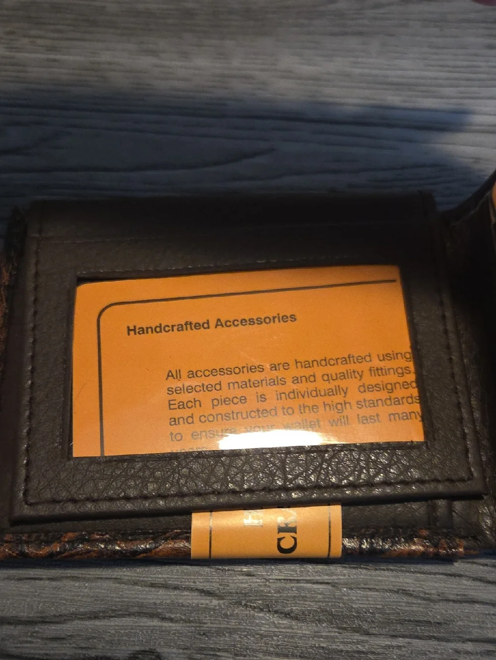 Brown Croc Textured Leather Wallet #3
